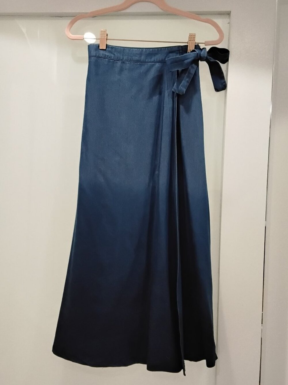 MIDI Blue Gradient Wrap Skirt
